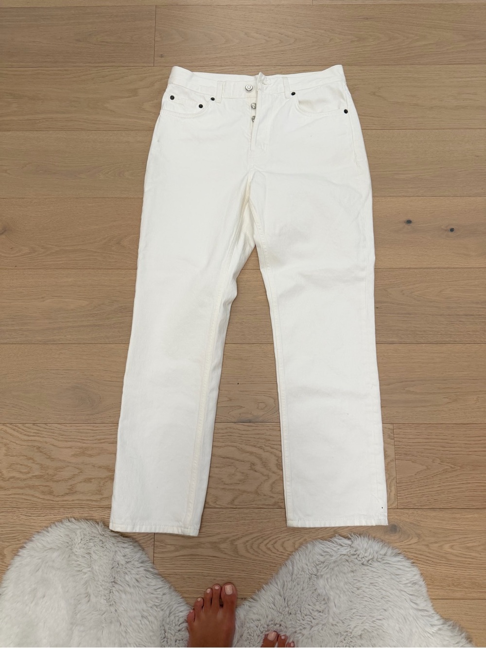 Topshop Off-White Dad Jeans - Clean Off-White Denim size 6